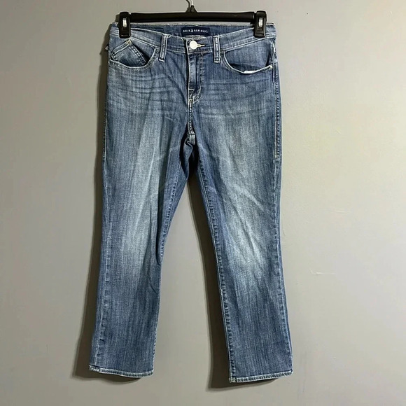 ROCK & REPUBLIC Kendall Cropped Denim Blue Sz 10 - Picture 3 of 10